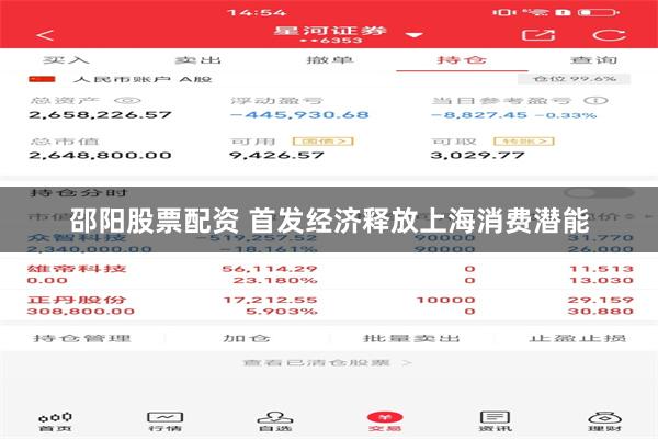邵阳股票配资 首发经济释放上海消费潜能