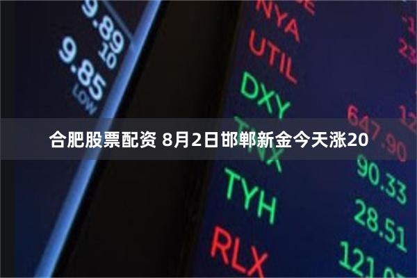 合肥股票配资 8月2日邯郸新金今天涨20