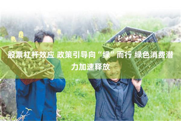 股票杠杆效应 政策引导向“绿”而行 绿色消费潜力加速释放