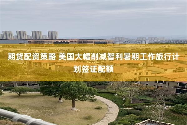 期货配资策略 美国大幅削减智利暑期工作旅行计划签证配额