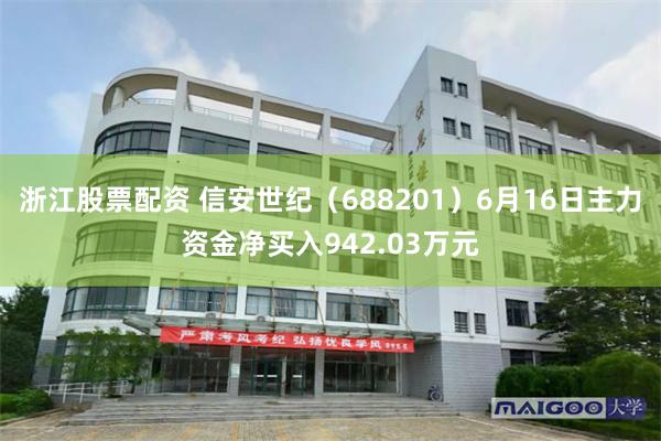 浙江股票配资 信安世纪（688201）6月16日主力资金净买入942.03万元
