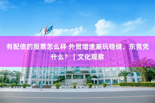 有配债的股票怎么样 外贸增速潮玩稳健，东莞凭什么？｜文化观察