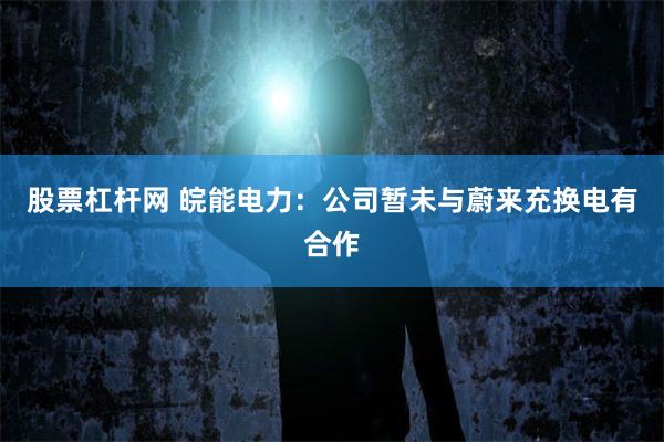 股票杠杆网 皖能电力：公司暂未与蔚来充换电有合作