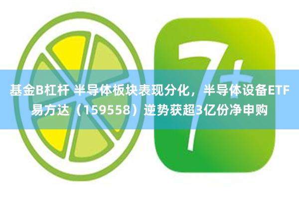 基金B杠杆 半导体板块表现分化，半导体设备ETF易方达（159558）逆势获超3亿份净申购