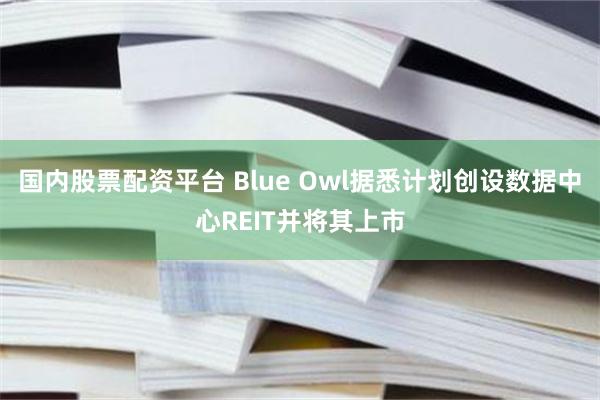 国内股票配资平台 Blue Owl据悉计划创设数据中心REIT并将其上市
