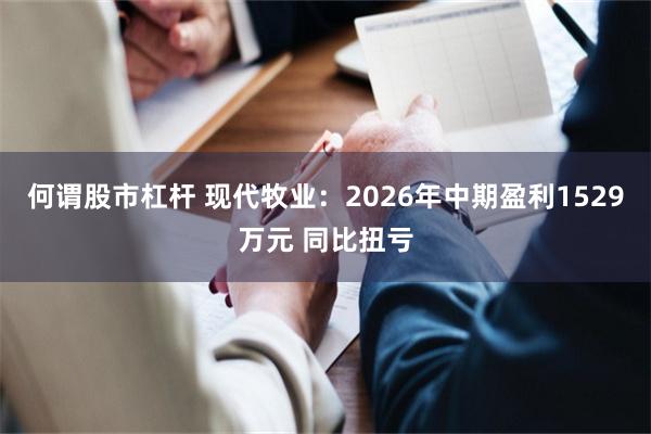 何谓股市杠杆 现代牧业:2026年中期盈利1529万元 同比扭亏